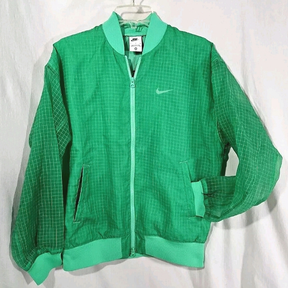 Nike Sportswear Woven Varsity Bomber Jacket Womns Small Spring Green DV7972 Coat